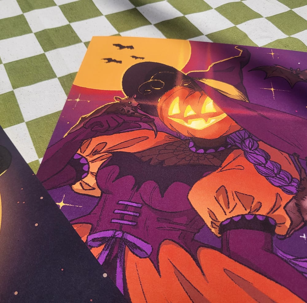 Image of Pumpkin Witch Print 🎃 Bats