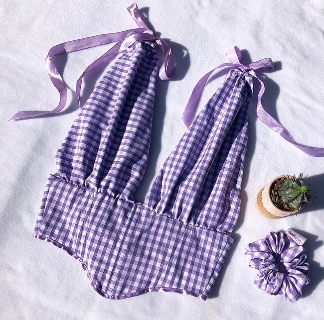 Gingham corset top