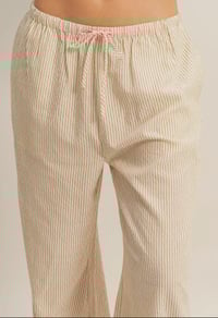 Image 3 of striped taupe pants