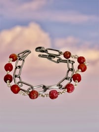 Harmony Healing | Rouge Stainless steel Paper clip + Rhodonite  necklace / bracelet 