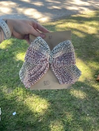 Multicolor Clip Bow Crocheted #1