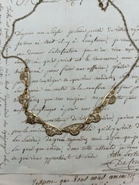 Image 4 of Collier draperie plaqué or, filigrané, début 1900!