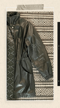 Image 3 of Xanthe Hand-Painted Leather Coat