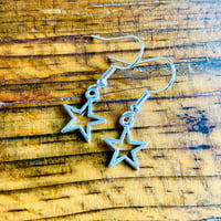 Image 2 of Set of 5 pairs of star silver plated earrings