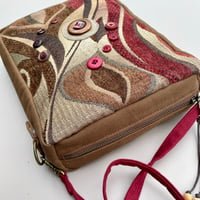 Image 1 of Swirling Button Orbs Tapestry Zippertop Purse