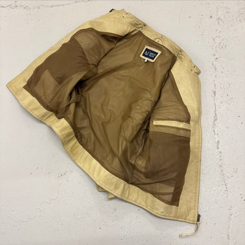 Image of 2000s Armani Jeans Cropped Leather Jacket, Size Small
