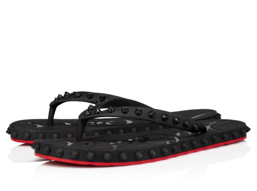 Super Loubi Flip Flops- Black & Red 