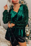 Green Sequin top