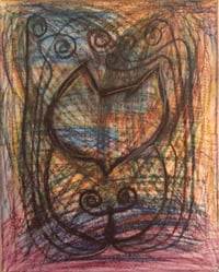 Abstract Pastel Cats