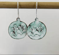 Image 1 of 830° Enamel Leaf Drop Earrings