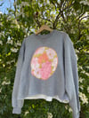 Holly Stalder Vintage Sweatshirt with Quilted Floral Appliqué  Size: Medium/Large 