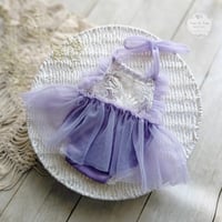 Image 3 of Poppy newborn body-dress - lilac