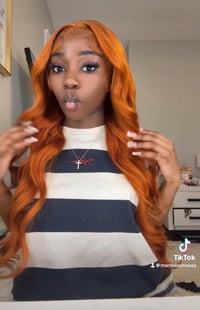 Image 2 of 13*4 hd lace 24 inch ginger body wave wig 180% density 