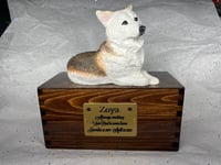 Image 9 of Custom Engraved Handpainted Siberian Husky Urn For Ashes Pet Portrait To Your Photos