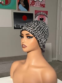 Image 3 of Black & Silver Mix Fitted Beanie