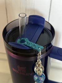 Image 2 of Starshine Blue and Silver Tumbler Straw Bauble