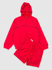 Trimmed Windbreaker Set(Red)