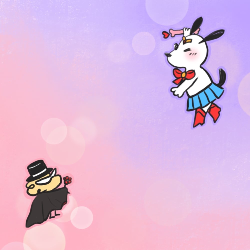 Image of Little White Dog and Yellow Bird Post it Notes (3"x3")