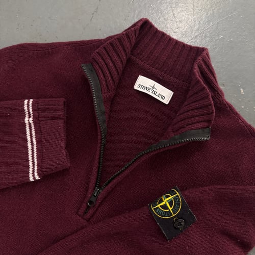 Image of AW 2015 Stone Island 1/4 zip up wool sweatshirt, size medium