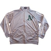 Image 2 of Dynasty Oakland A's Athletics Full Zip Mens Jacket Size 2xl Gray MLB