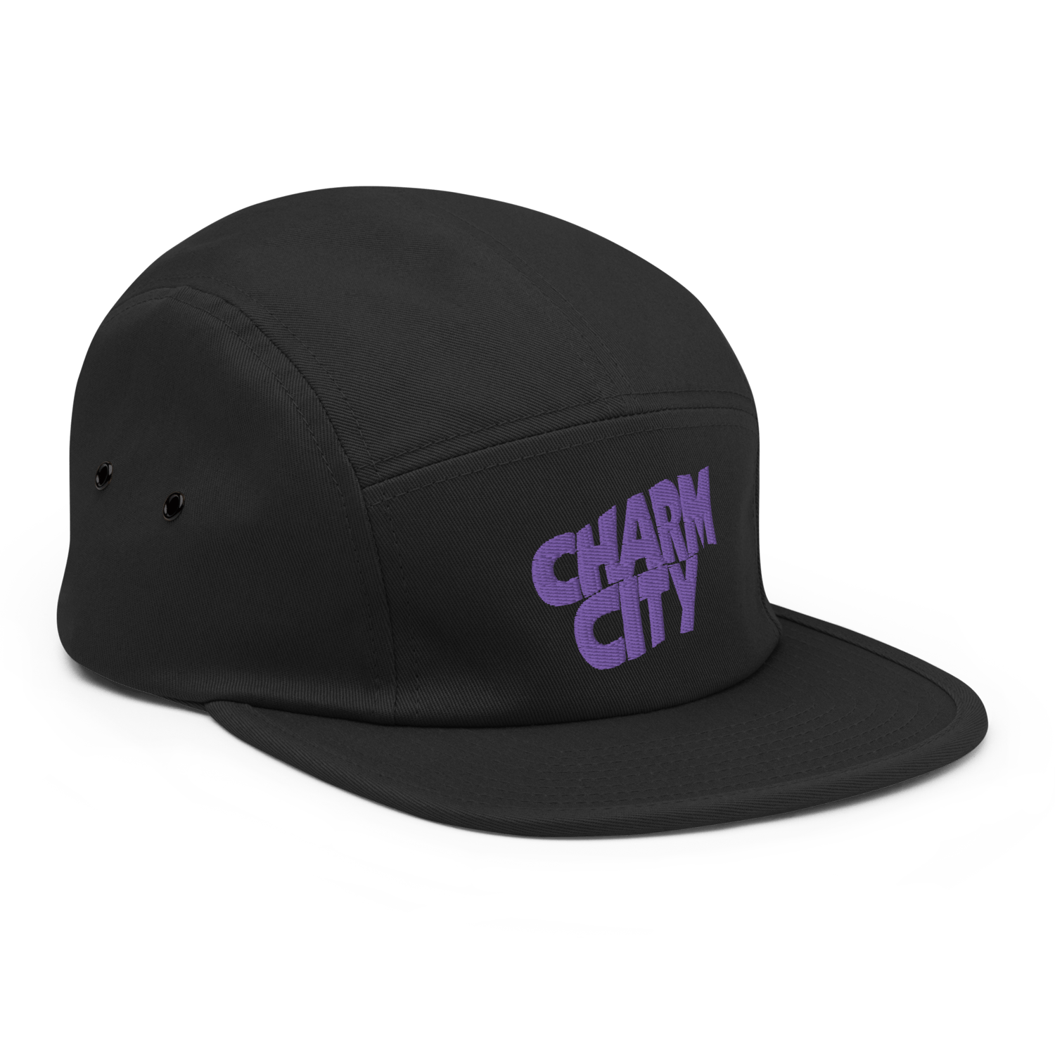 Image of Charm City Baltimore Purple Sabbath Raven Panel Hat (Black)