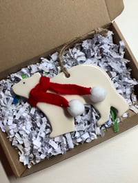 Image 1 of Ceramic Polar Bear Red