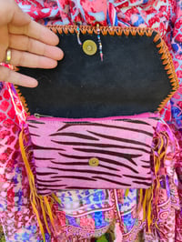 Image 2 of Barca Bag - hot pink zebra cross body or wear on waist