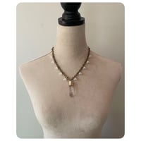 Image 3 of Flora Brass and Quartz Necklace 