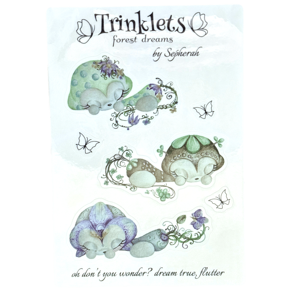 Image of Trinklets Forest Dreams sticker sheet 4x6 transparent 