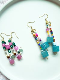 Image 2 of     Seoul Glow - Cube & Glass Bead Earrings
