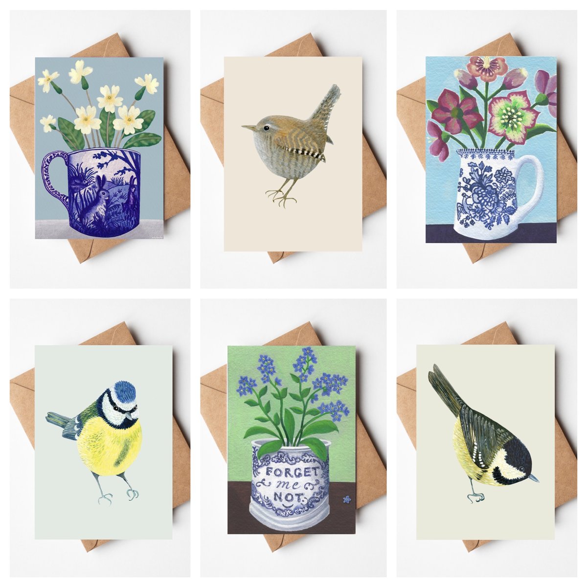 Springtime Birds & Flowers Card Collection 