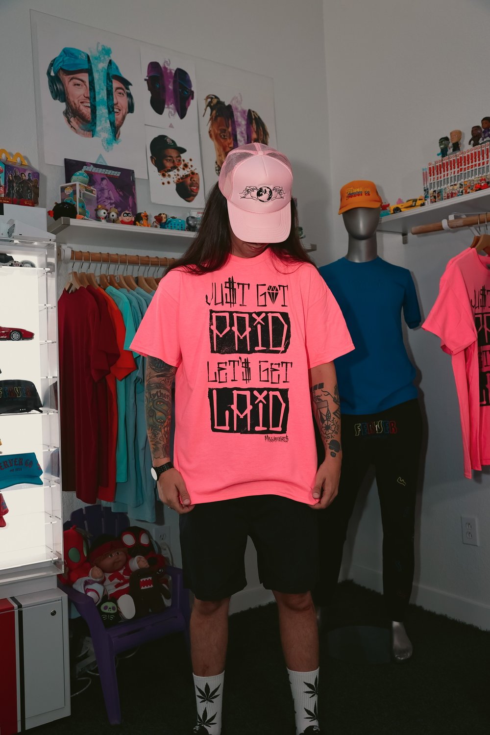 JU$T GOT PAID TEE (NEON P!NK)