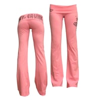Image 1 of pink scene queen rhinestone yoga pants