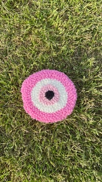 Pink evil eye coaster
