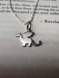 Image 6 of Sterling Silver Dragon Charm Necklace