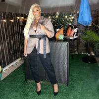 Image 1 of Tan Belted Blazer (NEW)