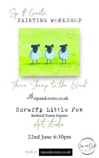 Image 2 of “Three Sheep to The Wind” Painting Workshop at Retford