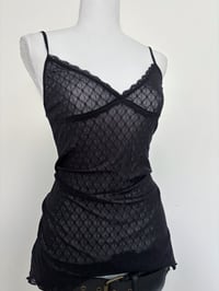 Image 2 of 00s Sheer black tank top // M