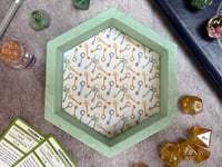 Image 1 of Green Secret Garden Key Print Hexagon Dice Tray