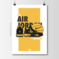 Image 1 of Sneaker Poster Air Jordan 4 Retro "Thunder" (2023)