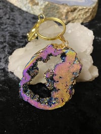 Image 1 of Aqua Aura Quartz Keychain 