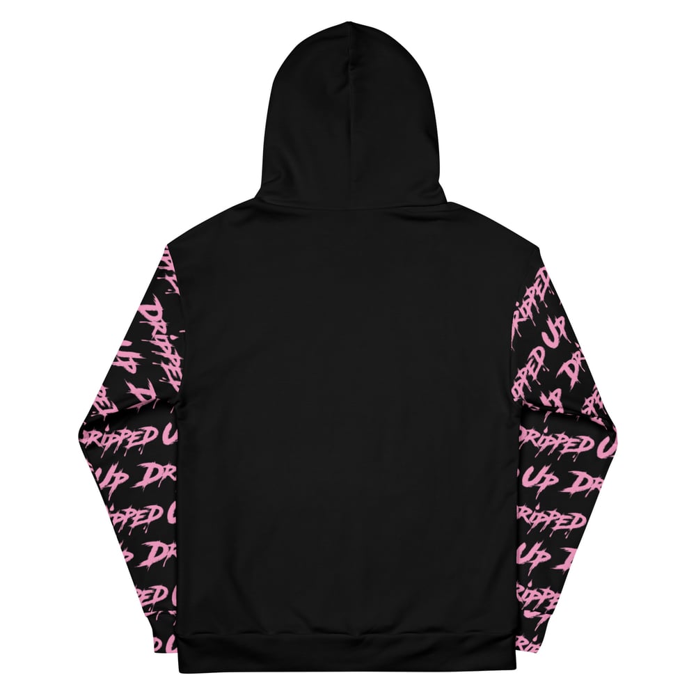 Dripped Up Sleeve Pattern 2.0 Unisex Hoodie (Black/Pink)