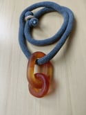 ‘Rust’ Glass Chain & Loop & Rope Mooring Necklace Copy