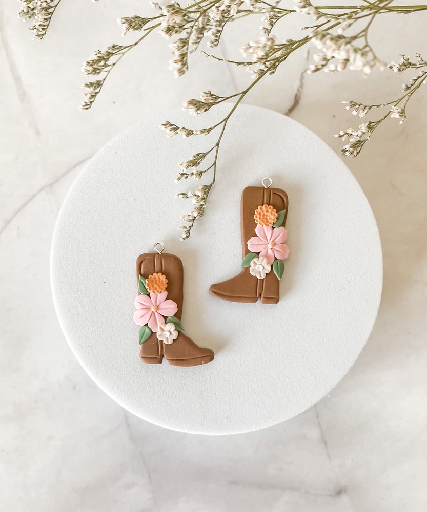 Image of Cowgirl Boot Floral Danglys 