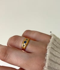 Image 3 of Sapphire & Diamond Boat Ring