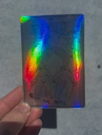 Image 2 of Holographic Devil Tarot Sticker