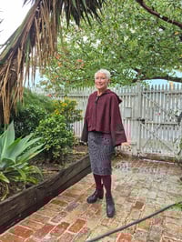 Image 1 of Kylie Jane Cropped Cape jacket-red/black 