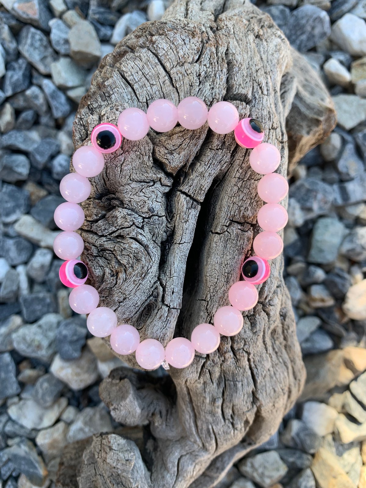 pink mal de ojo bracelet