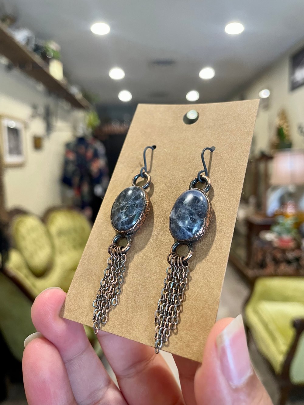 Sodalite Fringe Earrings