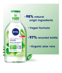 Image 3 of NIVEA Naturally Good Micellar Water Organic Aloe Vera 400 Ml